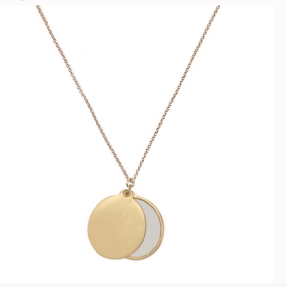 AP6-Kate Spade Saturday Sliding Mirror Gold Tone Necklace - Picture 3 of 9